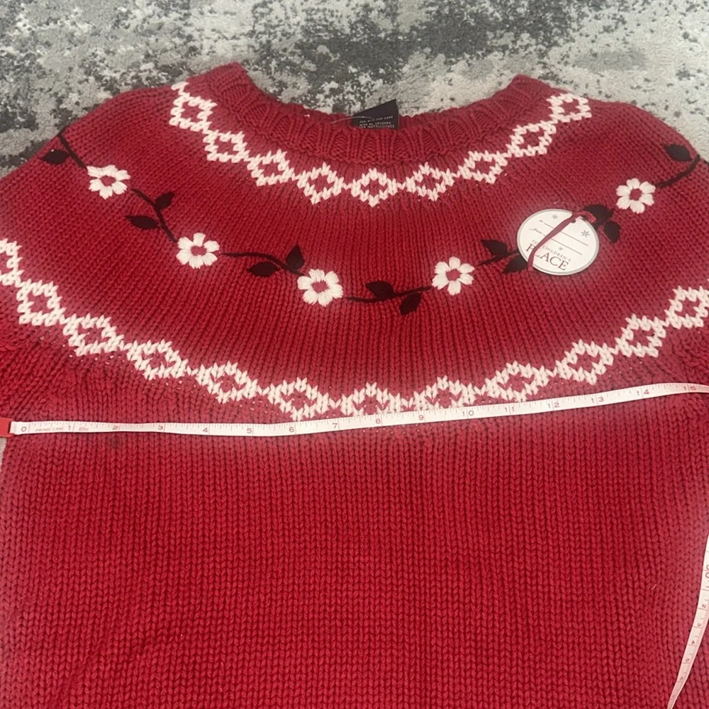 The Children’s Place Red Floral Winter Sweater
